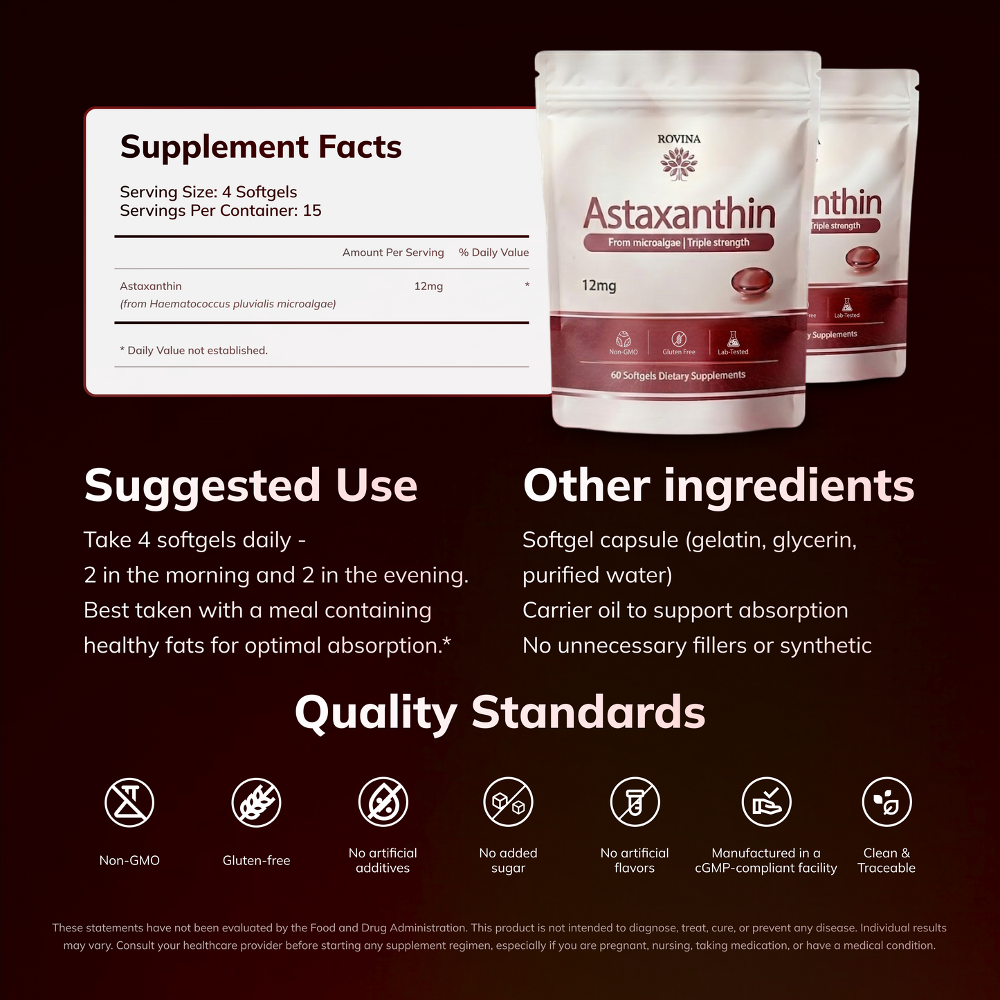 Rovina Astaxanthin | 12mg softgels